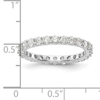 14K White Gold 1.50 Carat Lab Grown Diamond VS SI+ G+ Complete Shared Prong Eternity Band view 3