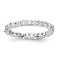 14K White Gold 1.50 Carat Lab Grown Diamond VS SI+ G+ Complete Shared Prong Eternity Band view 1