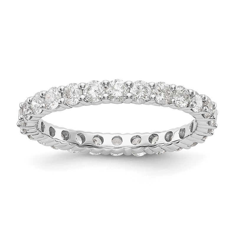 14k White Gold 1 1/2 carat Lab Grown Diamond VS/SI+ G+ Complete Size 5 Shared Prong Eternity Band