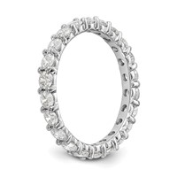 14K White Gold 2 Carat Lab Grown Diamond VS SI+ G+ Complete Shared Prong Eternity Band view 4