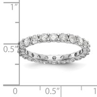 14K White Gold 2 Carat Lab Grown Diamond VS SI+ G+ Complete Shared Prong Eternity Band - Size 7 view 3