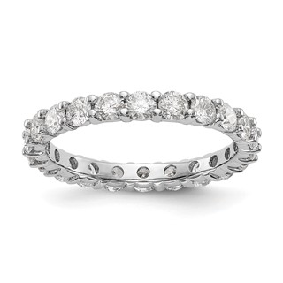 Platinum Polished Shared Prong 2ct Diamond Eternity Band