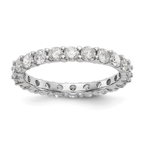 Platinum Polished Shared Prong 2ct Diamond Eternity Band
