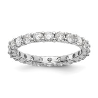 14K White Gold 2 Carat Lab Grown Diamond VS SI+ G+ Complete Shared Prong Eternity Band - Size 7 view 1