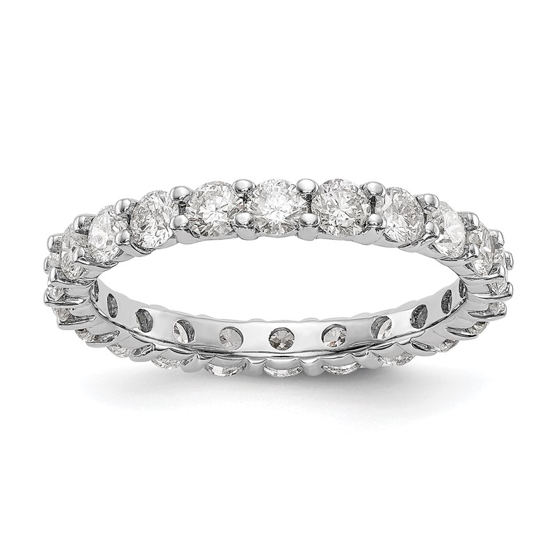 14k White Gold 2 carat Lab Grown Diamond VS/SI+ G+ Complete Size 4 Shared Prong Eternity Band