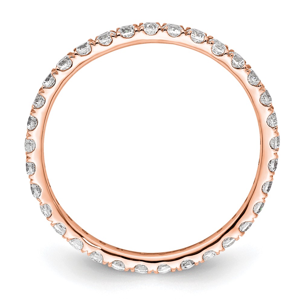 True Origin 14k Rose Gold 1/2 carat Lab Grown Diamond VS+ F+ Complete Size 4 Eternity Band (ET0005-050-4R4LD)