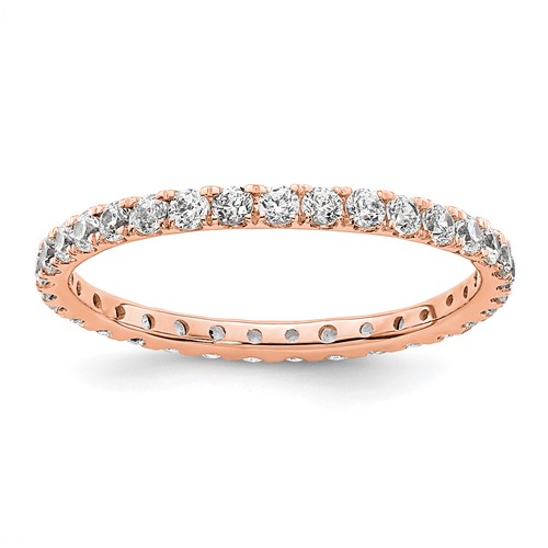True Origin 14K Rose Gold 0.50 Carat Lab Grown Diamond VS+ F+ Complete Eternity Band, Size 4