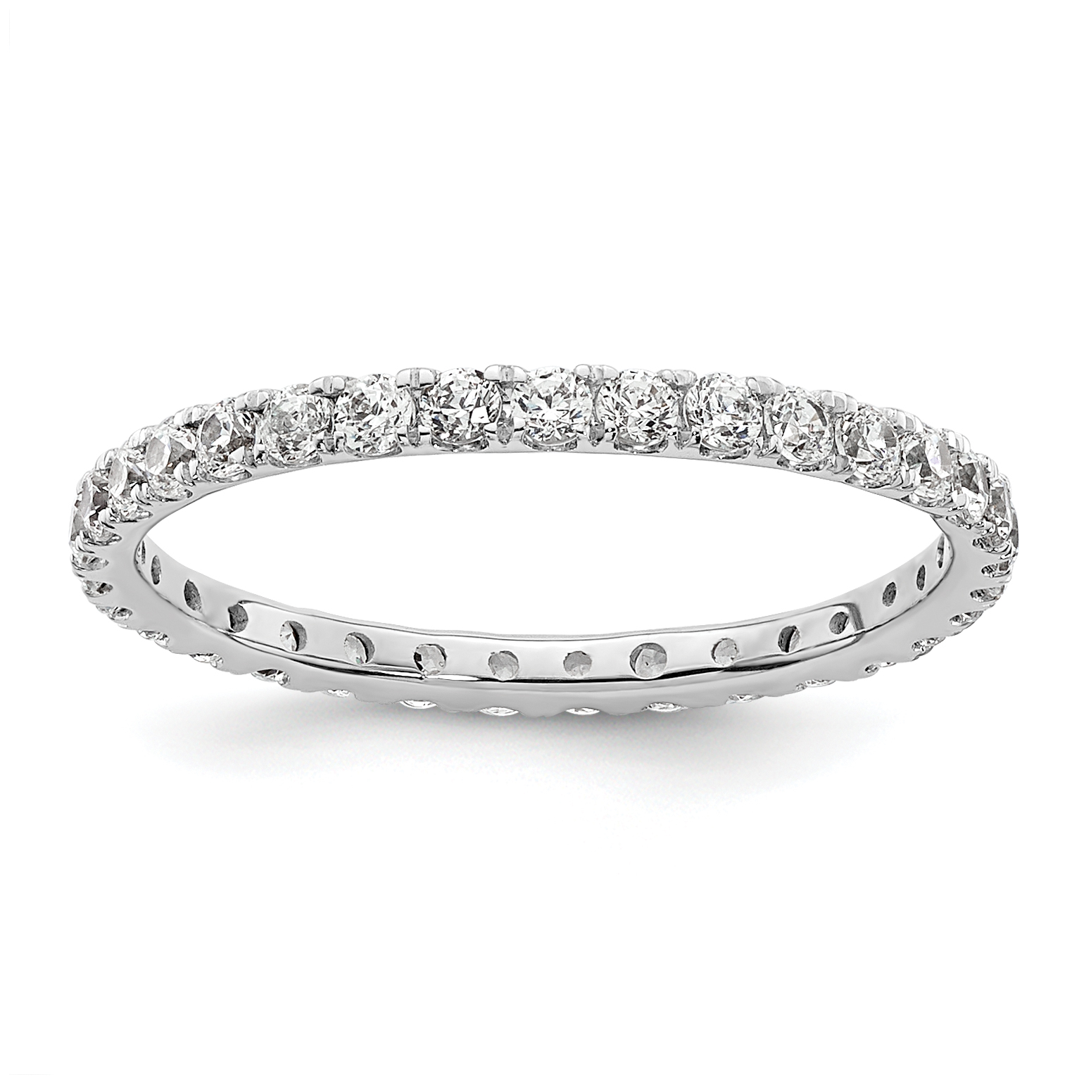 True Origin 14K White Gold 1/2 carat Lab Grown Diamond VS+ F+ Complete Size 4 Eternity Band (ET0005-050-4W4LD)