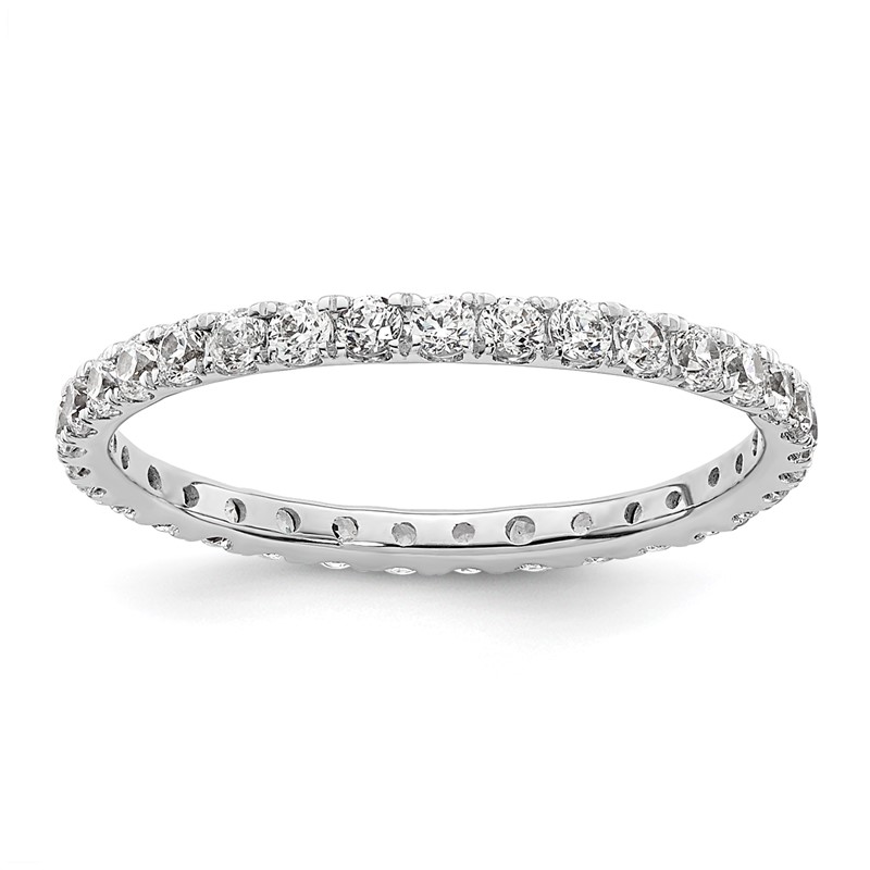 True Origin 14K White Gold 1/2 carat Lab Grown Diamond VS+ F+ Complete Size 4 Eternity Band
