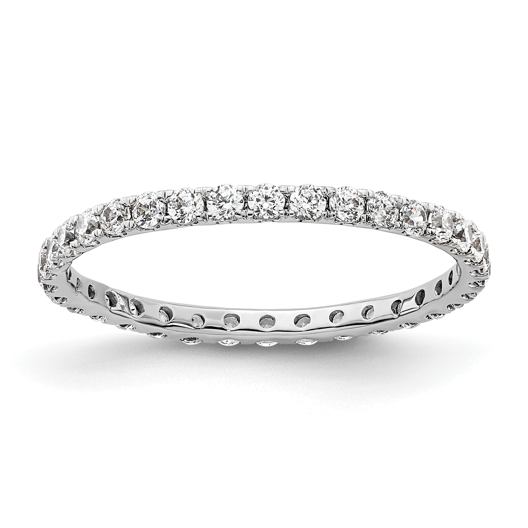True Origin 14K White Gold 1/2 carat Lab Grown Diamond VS+ F+ Complete Size 5 Eternity Band (ET0005-050-5W4LD)