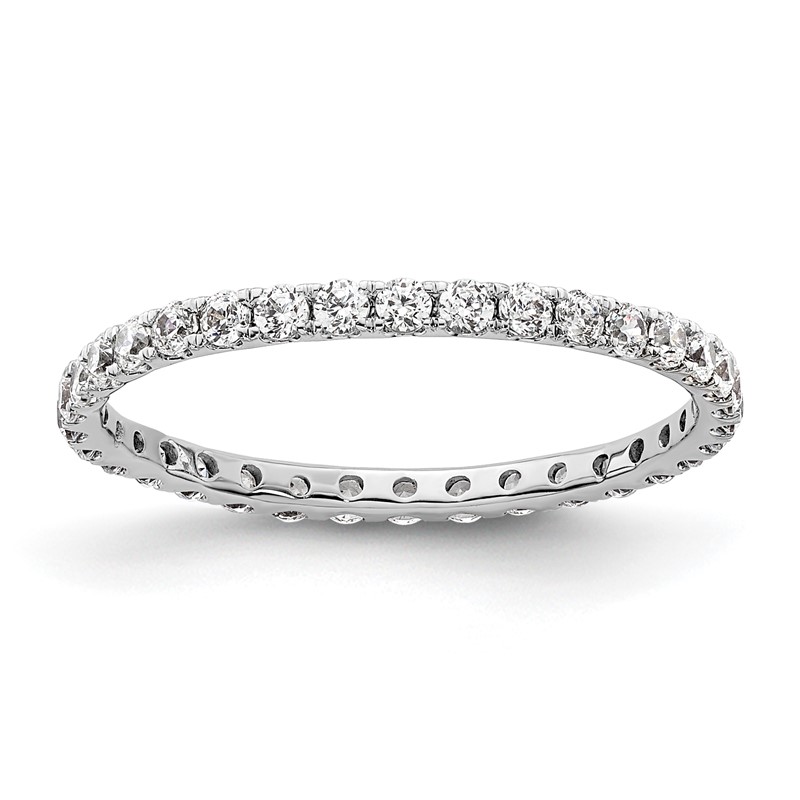 True Origin 14K White Gold 1/2 carat Lab Grown Diamond VS+ F+ Complete Size 5.5 Eternity Band