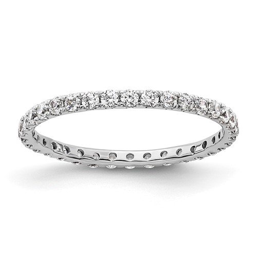 True Origin 14K White Gold 0.50 Ct Lab Grown Dia. VS+ F+ Comp. Eternity Band, Size 4.75