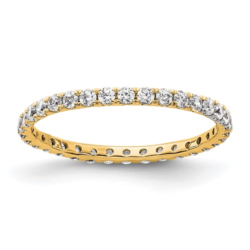 True Origin 14K Yellow Gold 0.50 Carat Lab Grown Diamond VS+ F+ Complete Eternity Band, Size 5