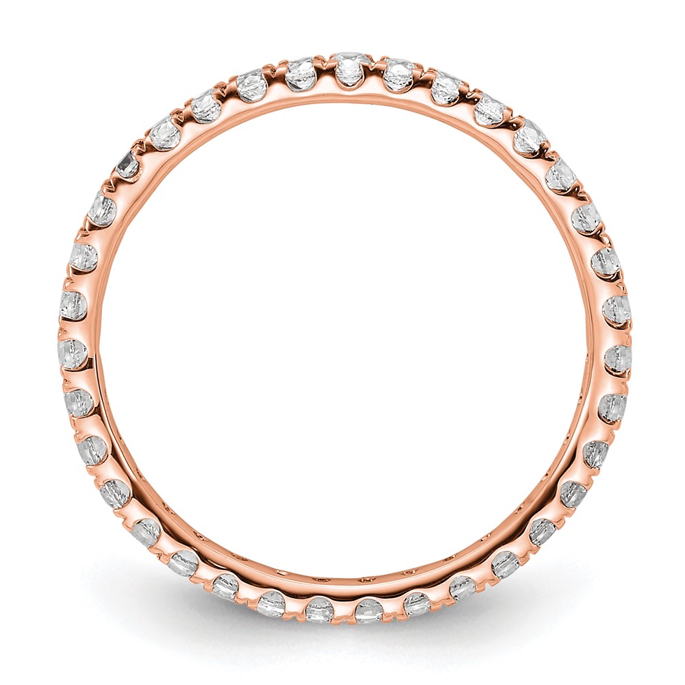 True Origin 14k Rose Gold 1/2 carat Lab Grown Diamond VS+ F+ Complete Size 6 Eternity Band (ET0005-050-6R4LD)