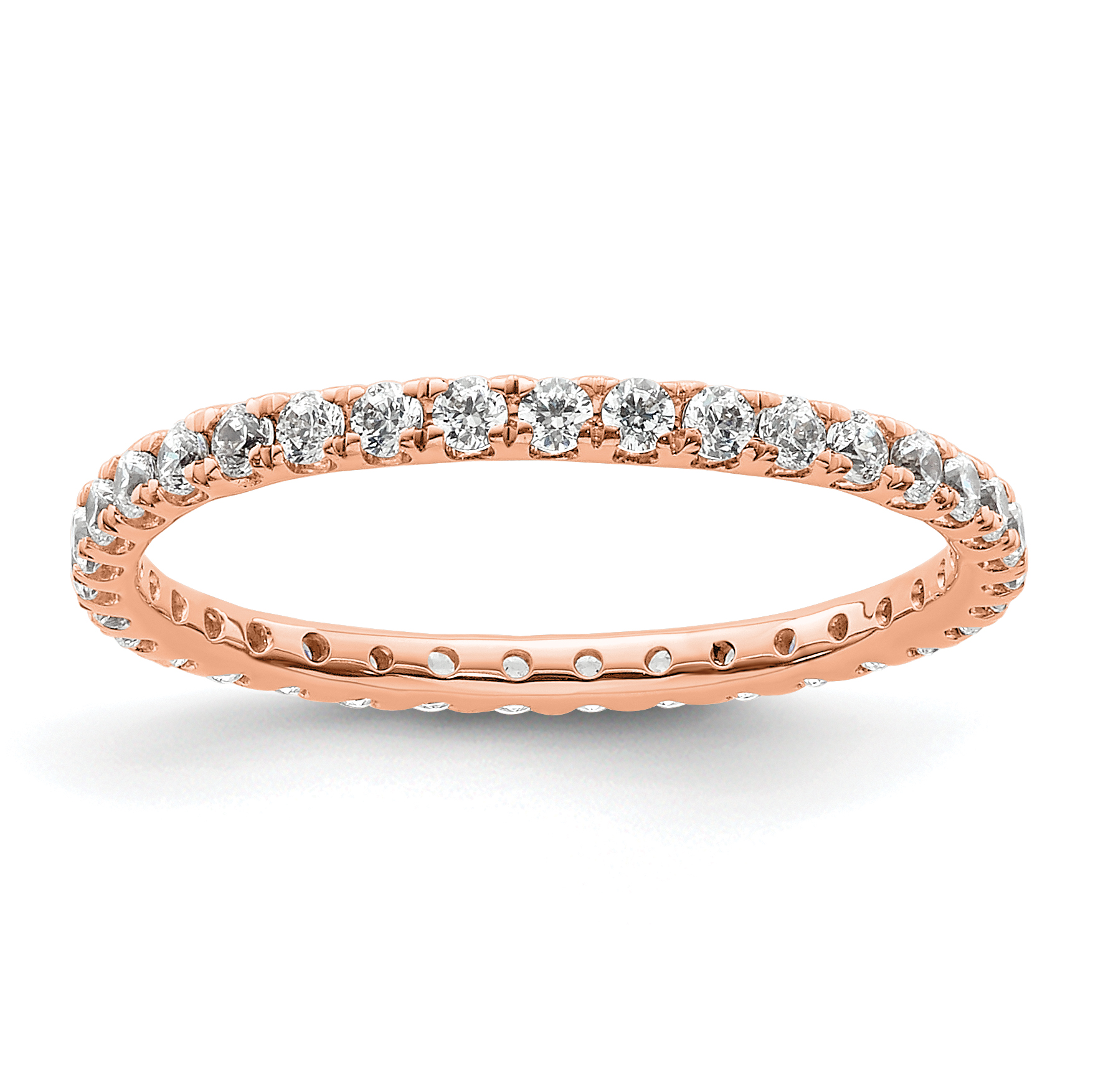 True Origin 14k Rose Gold 1/2 carat Lab Grown Diamond VS+ F+ Complete Size 6 Eternity Band (ET0005-050-6R4LD)