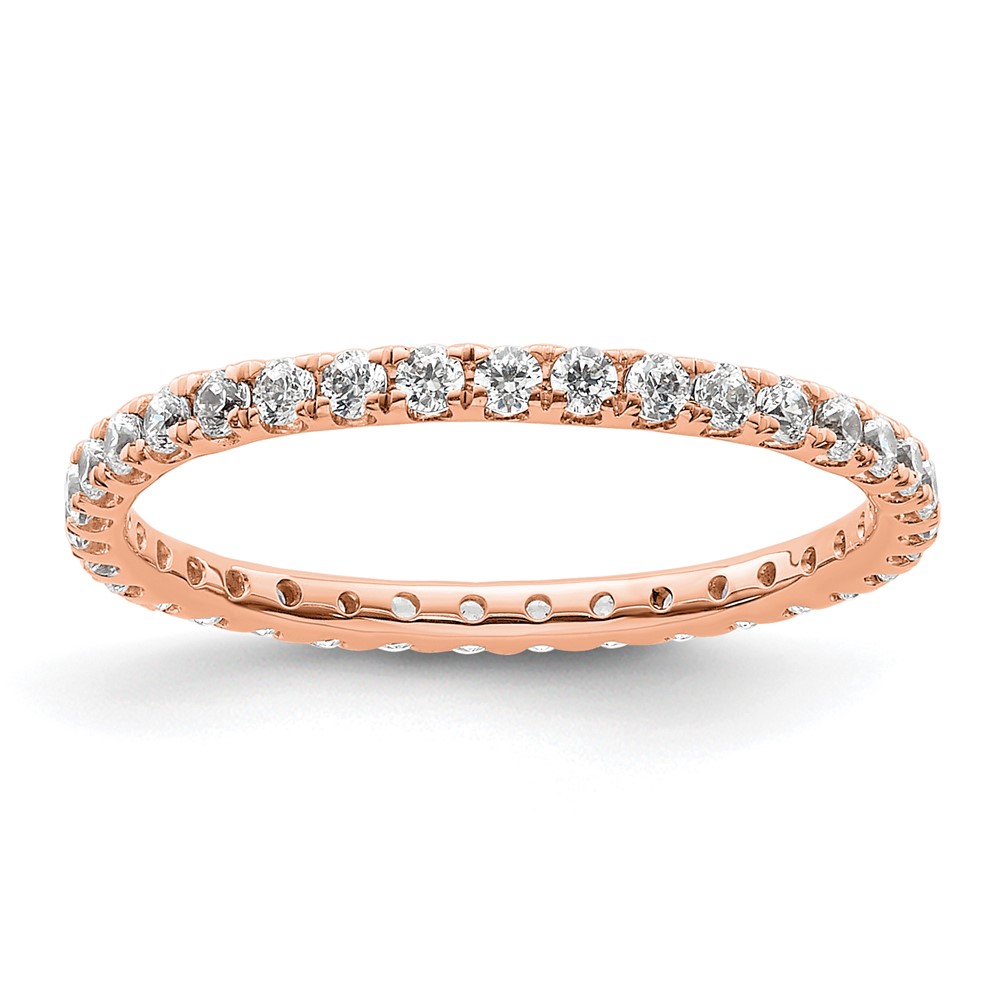 True Origin 14k Rose Gold 1/2 carat Lab Grown Diamond VS+ F+ Complete Size 6 Eternity Band (ET0005-050-6R4LD)