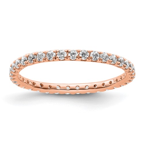 True Origin 14K Rose Gold 0.50 Carat Lab Grown Diamond VS+ F+ Complete Eternity Band, Size 6