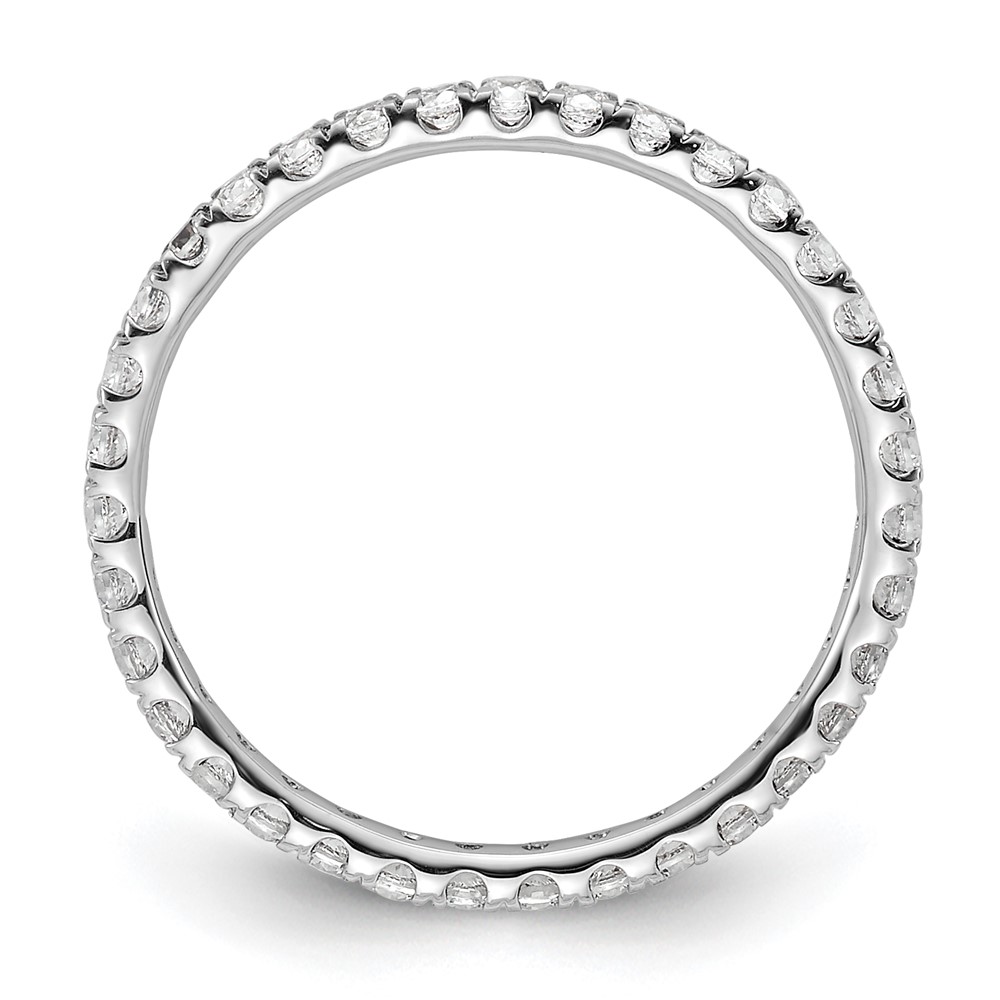 True Origin 14K White Gold 1/2 carat Lab Grown Diamond VS+ F+ Complete Size 6.5 Eternity Band (ET0005-050-65W4LD)