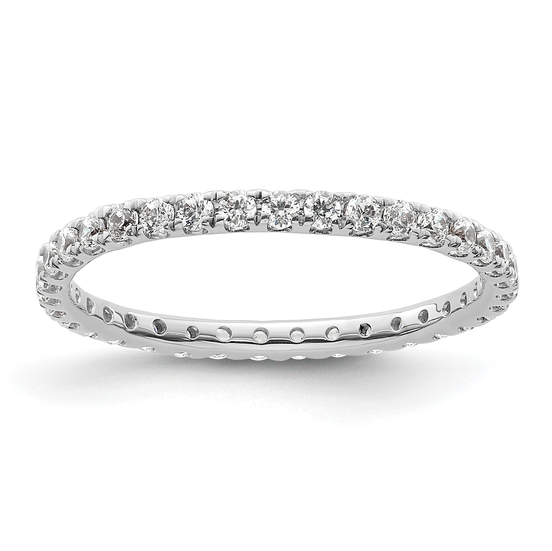 True Origin 14K White Gold 1/2 carat Lab Grown Diamond VS+ F+ Complete Size 6 Eternity Band (ET0005-050-6W4LD)
