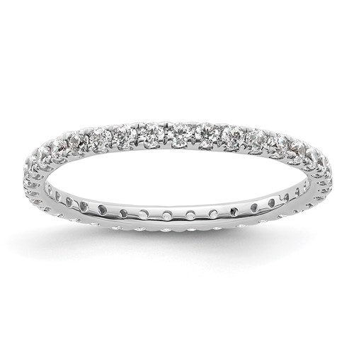 True Origin 14K White Gold 0.50 Carat Lab Grown Diamond VS+ F+ Complete Eternity Band, Size 6