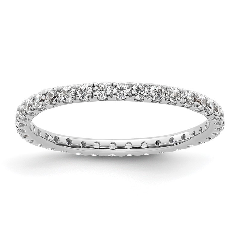 True Origin 14K White Gold 1/2 carat Lab Grown Diamond VS+ F+ Complete Size 6.5 Eternity Band