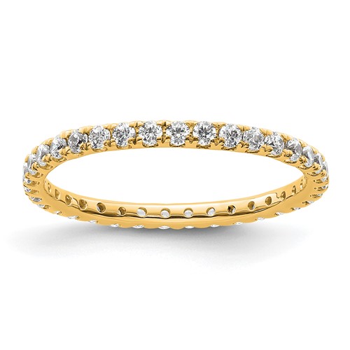 True Origin 14K Yellow Gold 0.50 Carat Lab Grown Diamond VS+ F+ Complete Eternity Band, Size 6.5