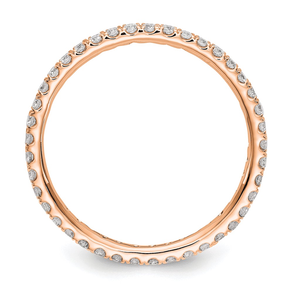 True Origin 14k Rose Gold 1/2 carat Lab Grown Diamond VS+ F+ Complete Size 7.5 Eternity Band (ET0005-050-75R4LD)