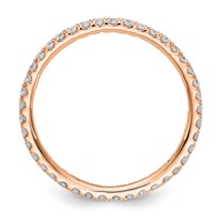 14K Rose Gold 0.50 Carat Lab Grown Diamond VS SI+ G+ Complete Shared Prong Eternity Band view 2