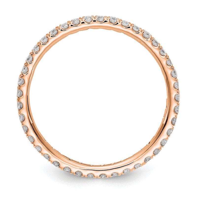 14k Rose Gold 1/2 carat Lab Grown Diamond VS/SI+ G+ Complete Size 8.5 Shared Prong Eternity Band