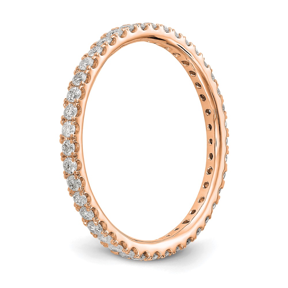 True Origin 14k Rose Gold 1/2 carat Lab Grown Diamond VS+ F+ Complete Size 6.5 Eternity Band (ET0005-050-65R4LD)