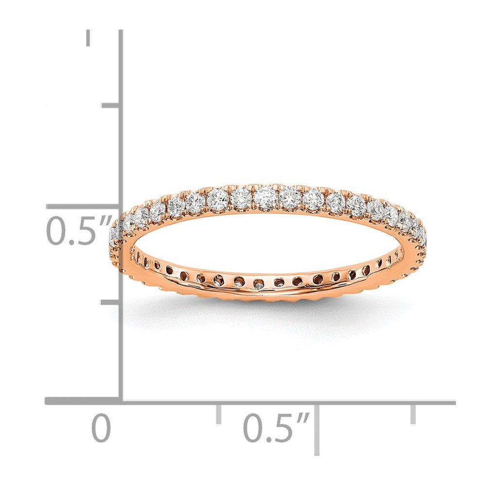 14k Rose Gold 1/2 carat Lab Grown Diamond VS/SI+ G+ Complete Size 5 Shared Prong Eternity Band (ET0005-050-5RLG)