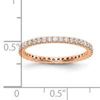 14K Rose Gold 0.50 Carat Lab Grown Diamond VS SI+ G+ Complete Shared Prong Eternity Band view 3