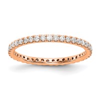 14K Rose Gold 0.50 Carat Lab Grown Diamond VS SI+ G+ Complete Shared Prong Eternity Band view 1