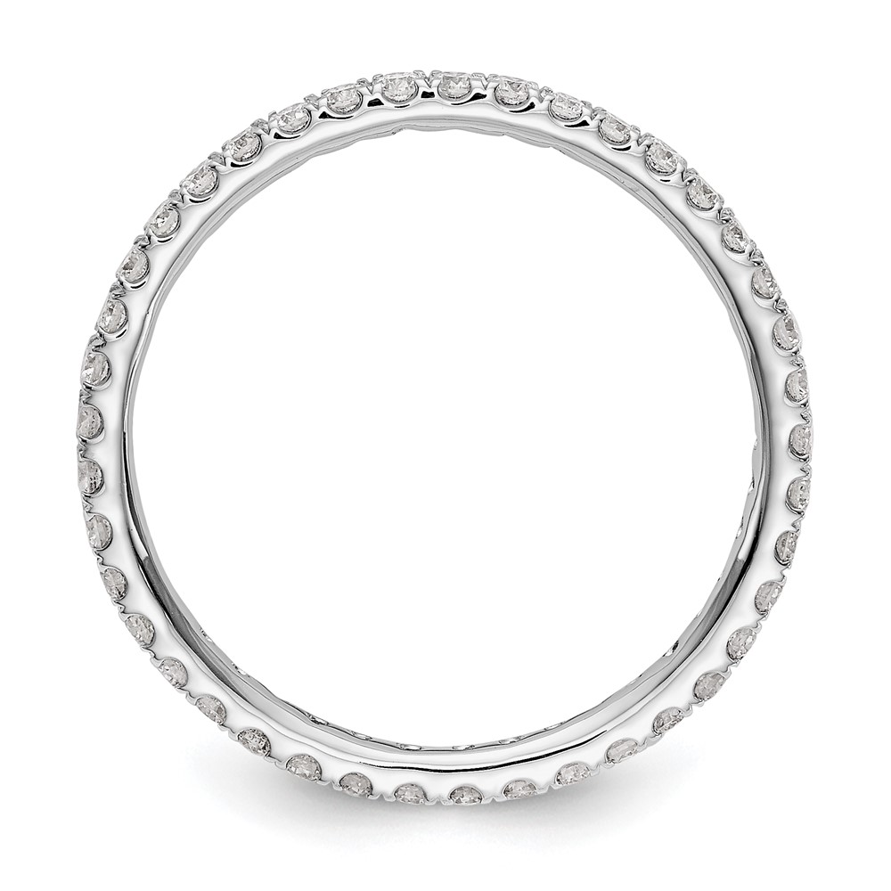 14k White Gold 1/2 carat Lab Grown Diamond VS/SI+ G+ Complete Size 9 Shared Prong Eternity Band (ET0005-050-9WLG)