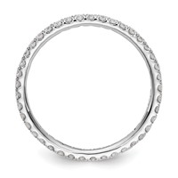 14K White Gold 0.50 Carat Lab Grown Diamond VS SI+ G+ Complete Shared Prong Eternity Band view 2