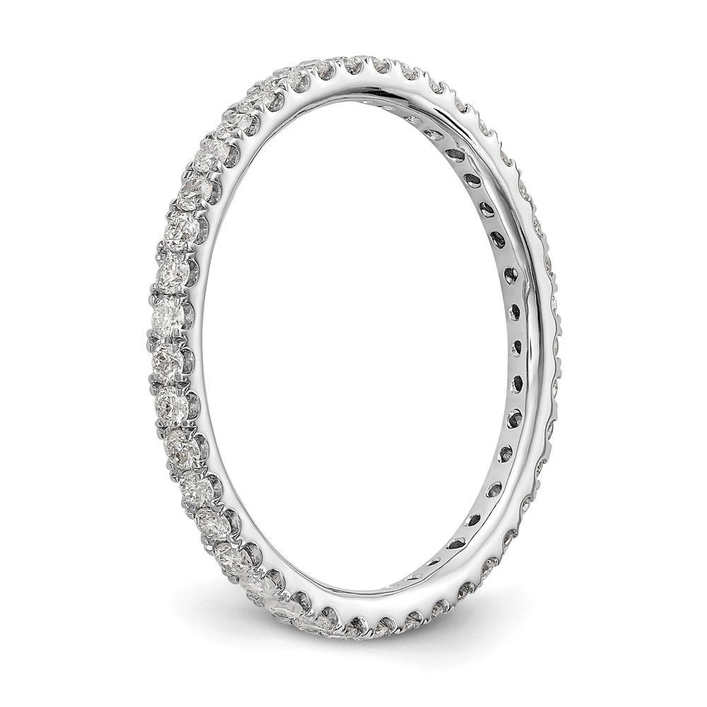 14k White Gold 1/2 carat Lab Grown Diamond VS/SI+ G+ Complete Size 9 Shared Prong Eternity Band (ET0005-050-9WLG)