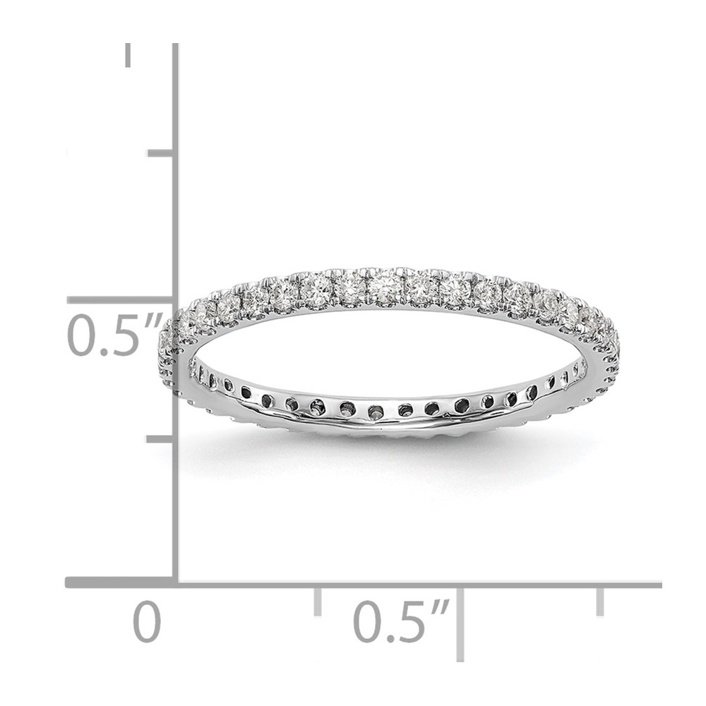 14k White Gold 1/2 carat Lab Grown Diamond VS/SI+ G+ Complete Size 9 Shared Prong Eternity Band (ET0005-050-9WLG)