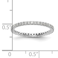 14K White Gold 0.50 Carat Lab Grown Diamond VS SI+ G+ Complete Shared Prong Eternity Band view 3