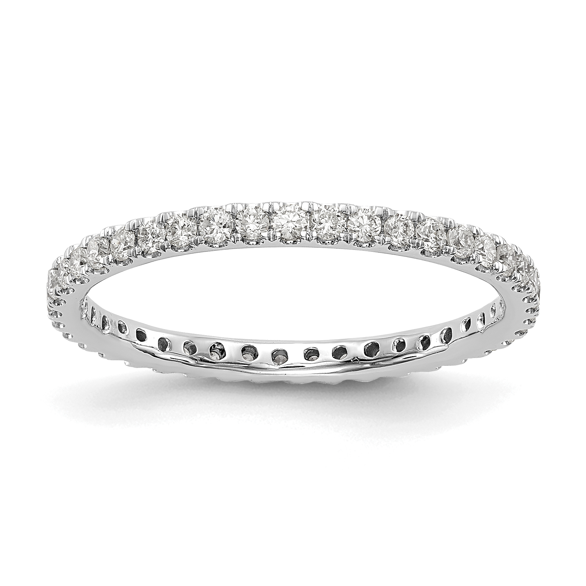 14k White Gold 1/2 carat Lab Grown Diamond VS/SI+ G+ Complete Size 9 Shared Prong Eternity Band (ET0005-050-9WLG)