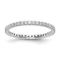 14K White Gold 0.50 Carat Lab Grown Diamond VS SI+ G+ Complete Shared Prong Eternity Band view 1