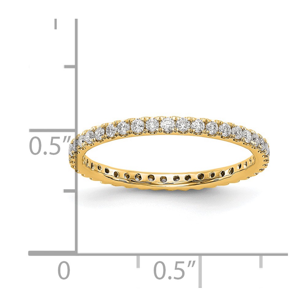14k 1/2 carat Lab Grown Diamond VS/SI+ G+ Complete Size 6 Shared Prong Eternity Band (ET0005-050-6YLG)