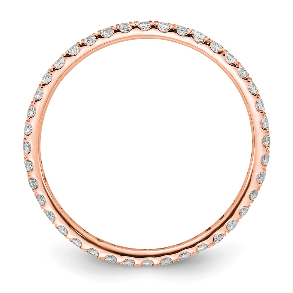 True Origin 14k Rose Gold 1/2 carat Lab Grown Diamond VS+ F+ Complete Size 8.5 Eternity Band (ET0005-050-85R4LD)