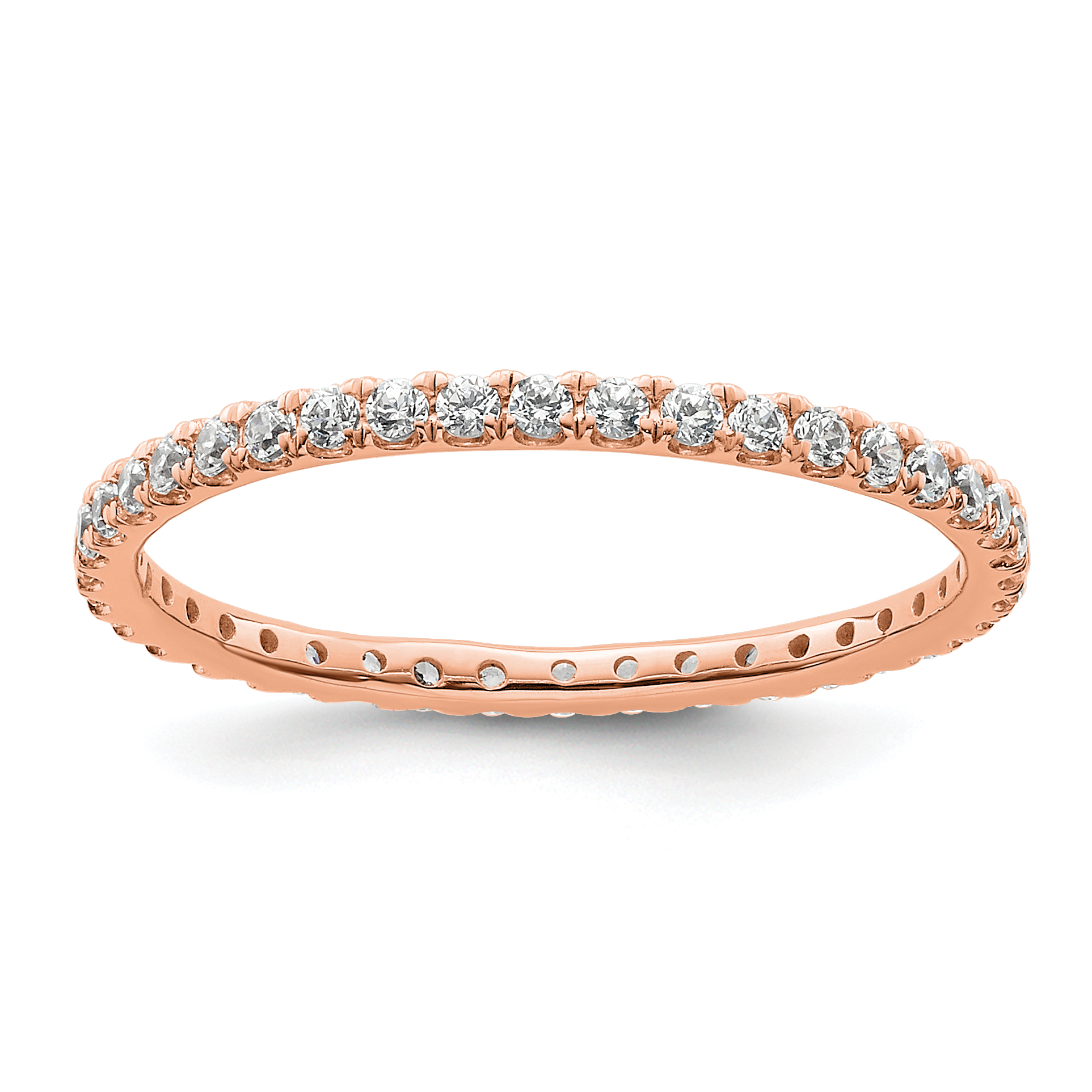 True Origin 14k Rose Gold 1/2 carat Lab Grown Diamond VS+ F+ Complete Size 8 Eternity Band (ET0005-050-8R4LD)
