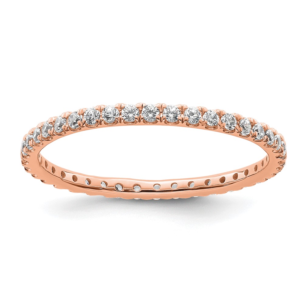 True Origin 14K Rose Gold 0.50 Carat Lab Grown Diamond VS+ F+ Complete Eternity Band