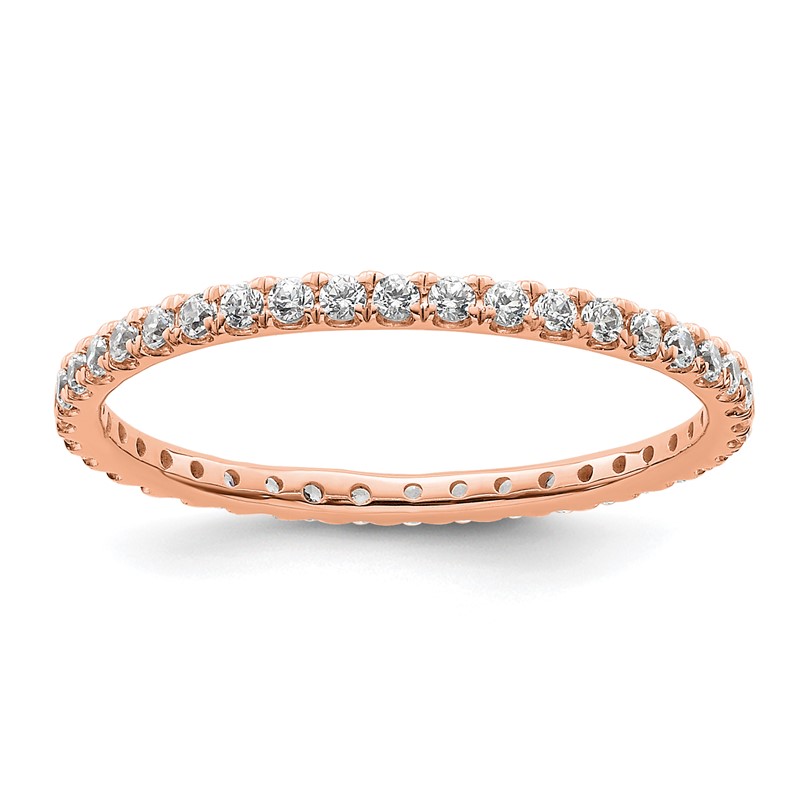 True Origin 14k Rose Gold 1/2 carat Lab Grown Diamond VS+ F+ Complete Size 8.5 Eternity Band