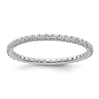 True Origin 14K White Gold 0.50 Carat Lab Grown Diamond VS+ F+ Complete Eternity Band view 1