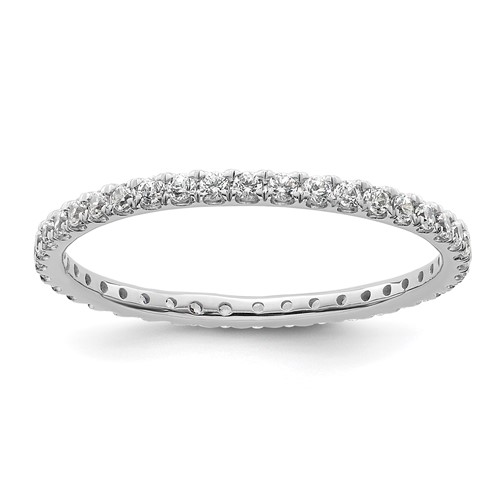 True Origin 14K White Gold 0.50 Carat Lab Grown Diamond VS+ F+ Complete Eternity Band, Size 8.5