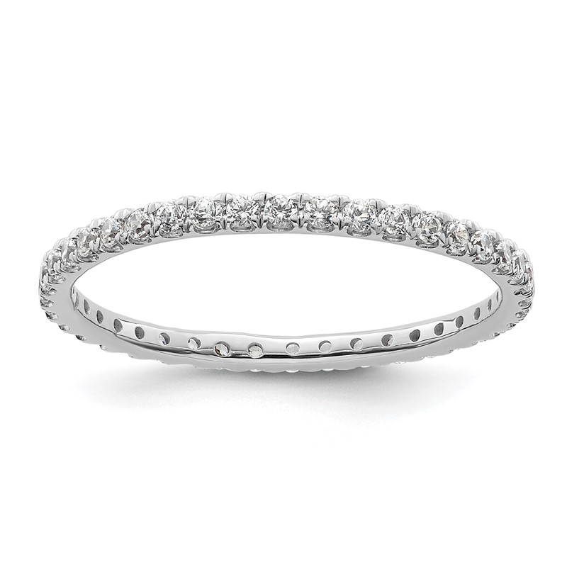 True Origin 14K White Gold 1/2 carat Lab Grown Diamond VS+ F+ Complete Size 8.5 Eternity Band