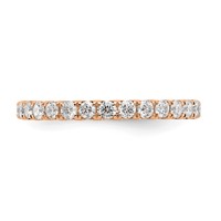 14K Rose Gold 1 Carat Lab Grown Diamond VS SI+ G+ Complete Shared Prong Eternity Band view 5