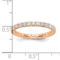 14K Rose Gold 1 Carat Lab Grown Diamond VS SI+ G+ Complete Shared Prong Eternity Band view 3